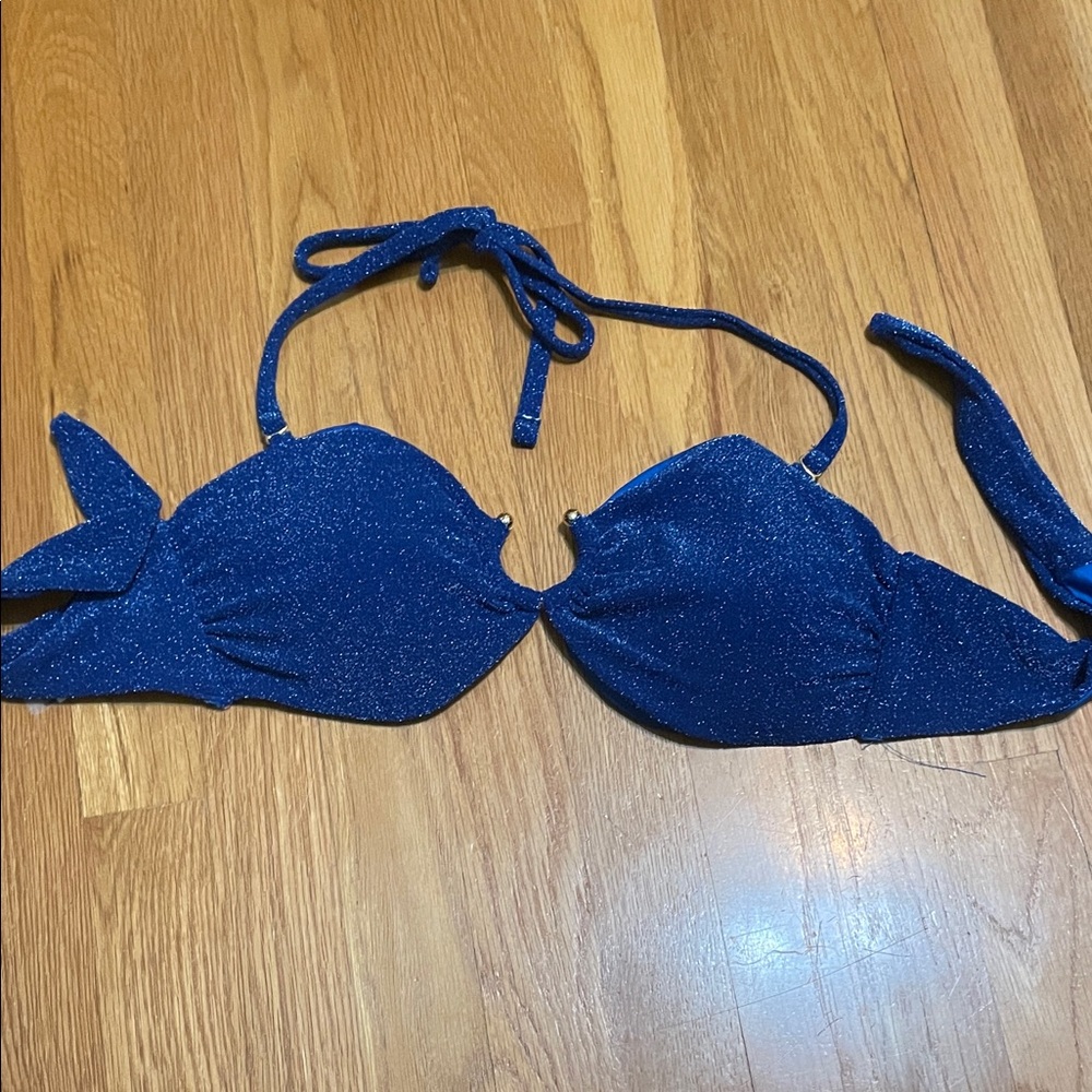 Sparkly Blue Bikini Top